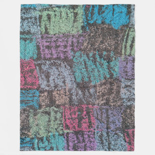 Multicolor abstract home decor design Chalk  Fleece Blanket
