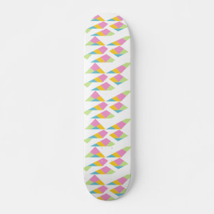 Multicolor abstract on white skateboard