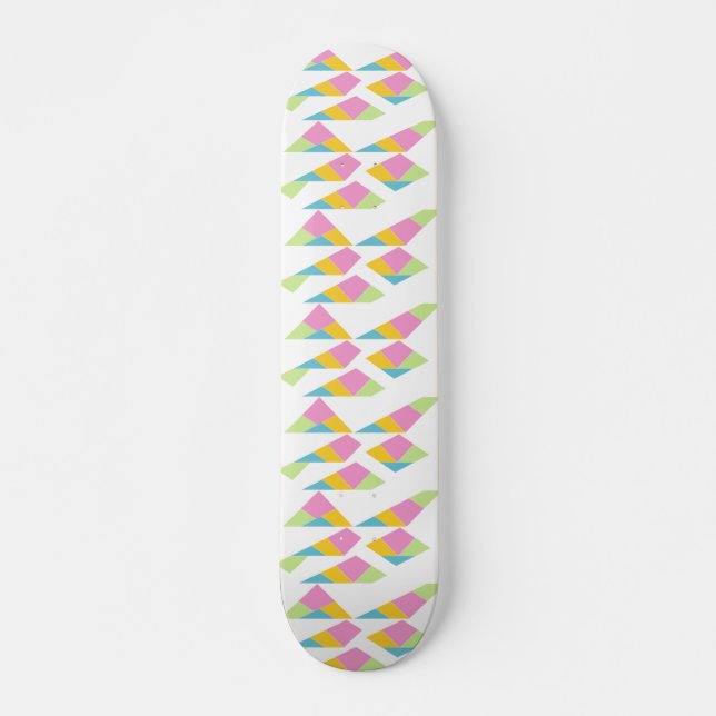 Multicolor abstract on white skateboard (Front)