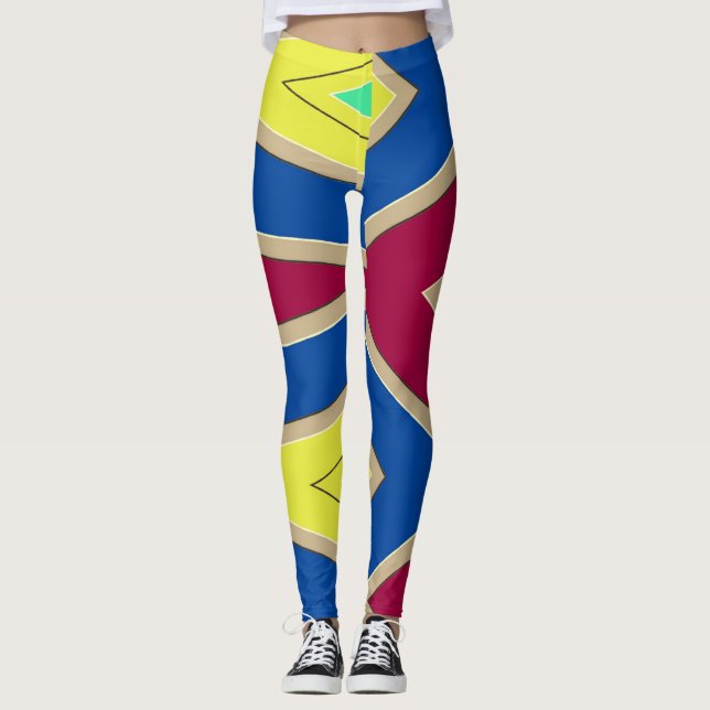 Multicolor abstract pattern "Ratti_Creative_Arts" Leggings (Front)