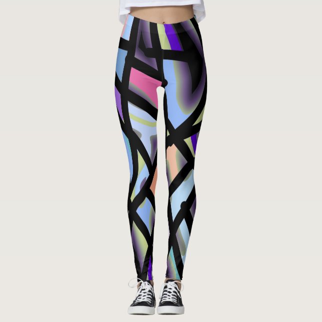 Multicolor abstract pattern "Ratti_Creative_Arts" Leggings (Front)