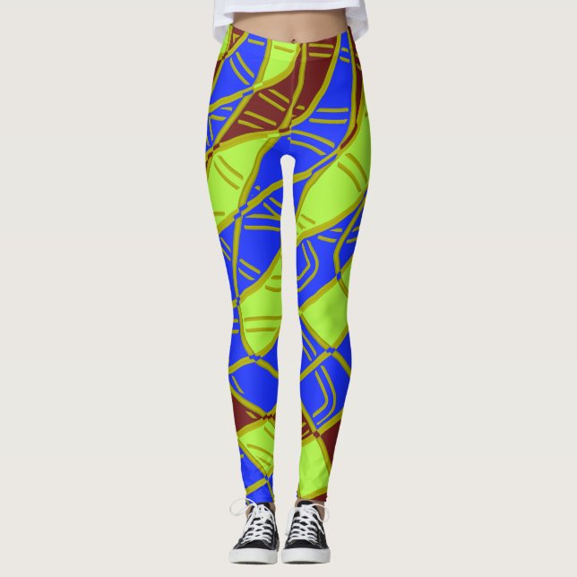 Multicolor abstract pattern "Ratti_Creative_Arts" Leggings (Front)
