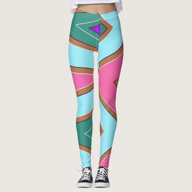 Multicolor abstract pattern "Ratti_Creative_Arts" Leggings (Front)