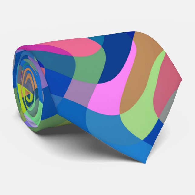 Multicolor Abstract Pattern Tie (Rolled)