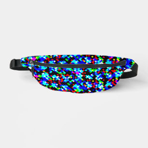 Multicolor Abstract Pixel Pattern Bum Bags