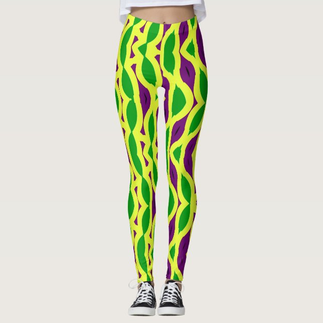 Multicolor abstract "Ratti_Creative_Arts" Leggings (Front)