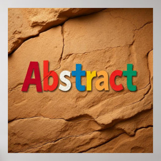Multicolor ABSTRACT word over arid landscape Poster