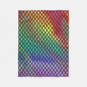Multicolor and Black Dragon Scale Blanket