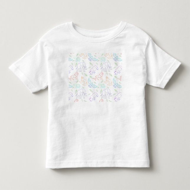 Multicolor Animals Toddler T-Shirt (Front)