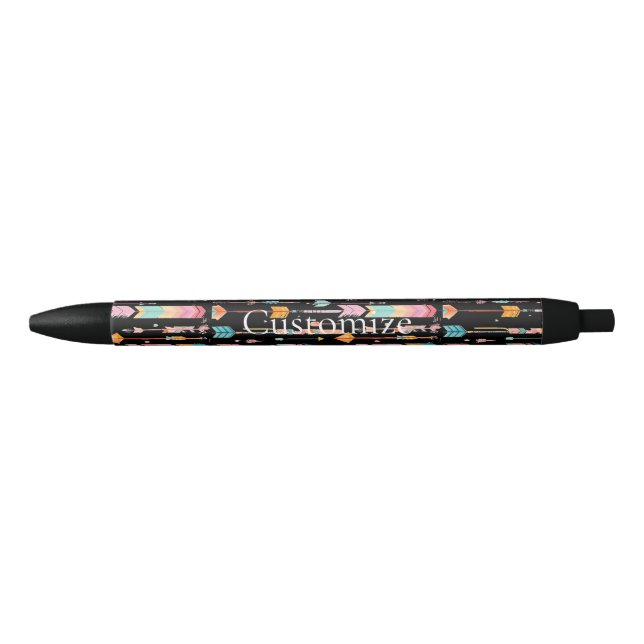 Multicolor Arrow Pattern Thunder_Cove Black Ink Pen (Front)