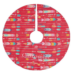 Multicolor Arrow Pattern Thunder_Cove Brushed Polyester Tree Skirt