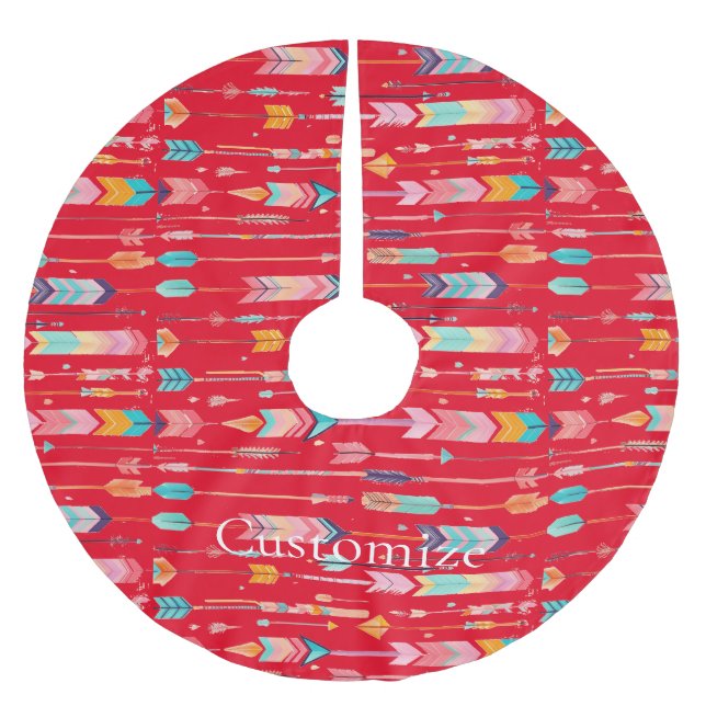 Multicolor Arrow Pattern Thunder_Cove Brushed Polyester Tree Skirt (Front)