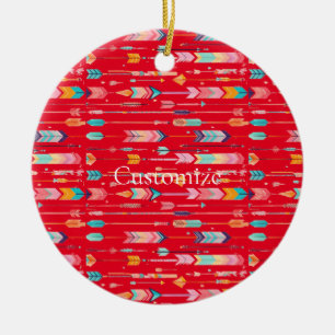 Multicolor Arrow Pattern Thunder_Cove Ceramic Ornament