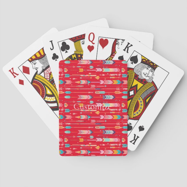 Multicolor Arrow Pattern Thunder_Cove Playing Cards (Back)