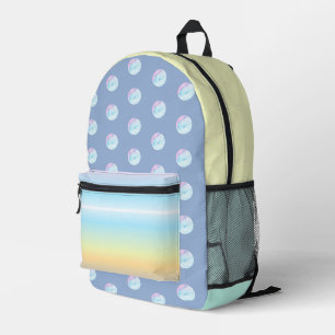 Multicolor artistic watercolor circles printed backpack