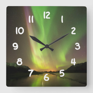 Multicolor Aurora Square Wall Clock
