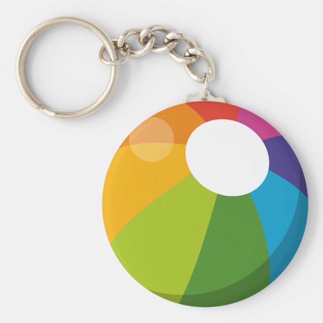 Multicolor Beach Ball Key Ring (Front)