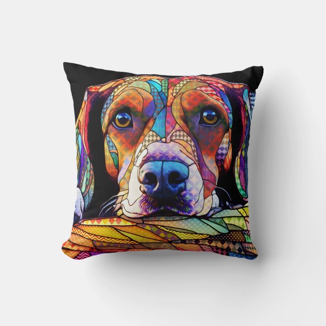 Multicolor Beagle Dog 178 Cushion (Front)