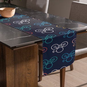 Multicolor Bicycle Pattern Long Table Runner