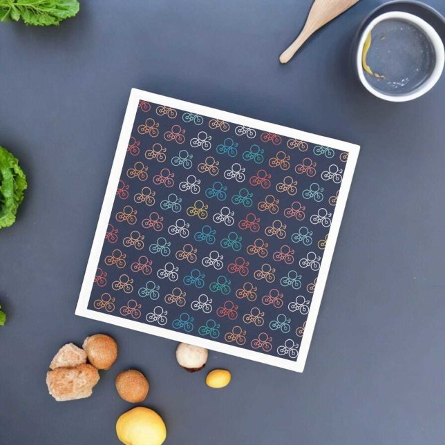 Multicolor Bicycle Pattern Napkin (napkin)