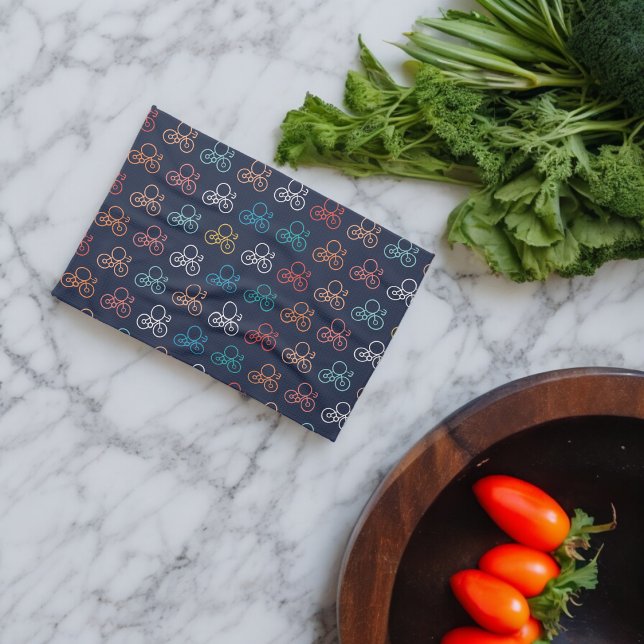 Multicolor Bicycle Pattern Tea Towel (Kitchen Towel)