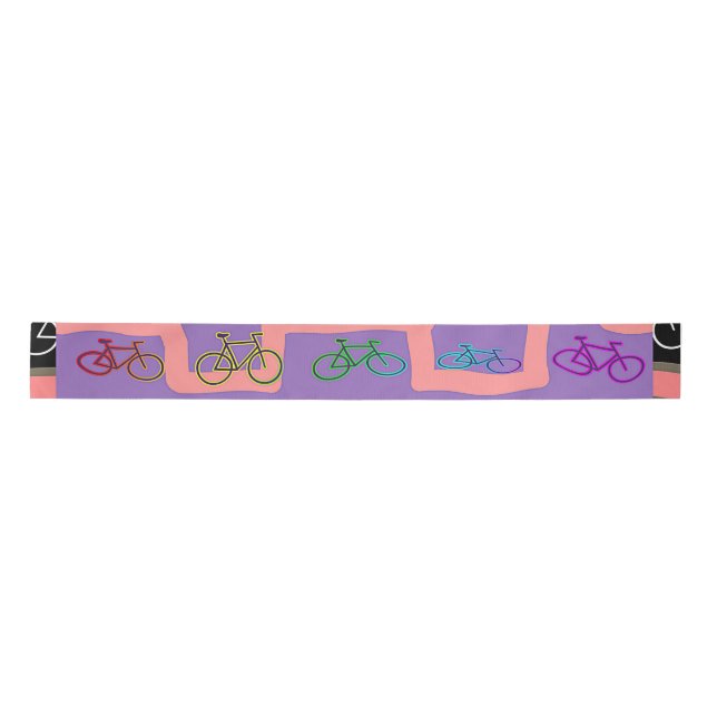 Multicolor Bicycles  Satin Ribbon (Front)