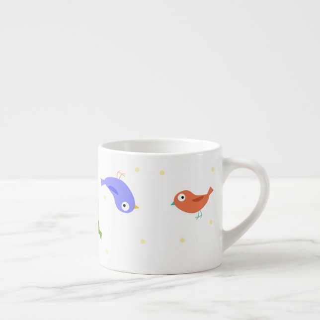 Multicolor birds espresso cup (Right)