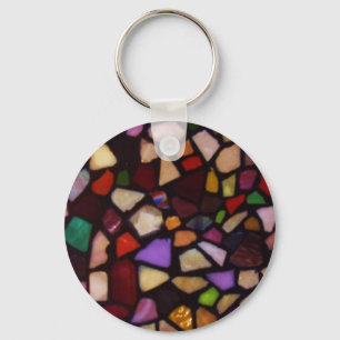 Multicolor Black Mosaic Key Ring