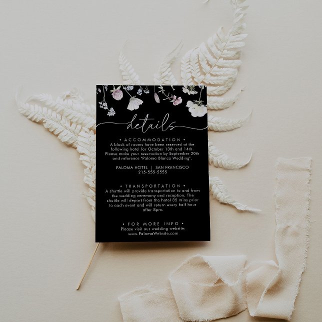 Multicolor Boho Fall Floral Wedding Details Enclosure Card (Creator Uploaded)