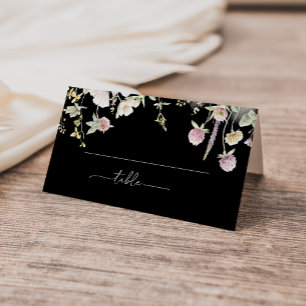Multicolor Boho Fall Floral Wedding  Place Card