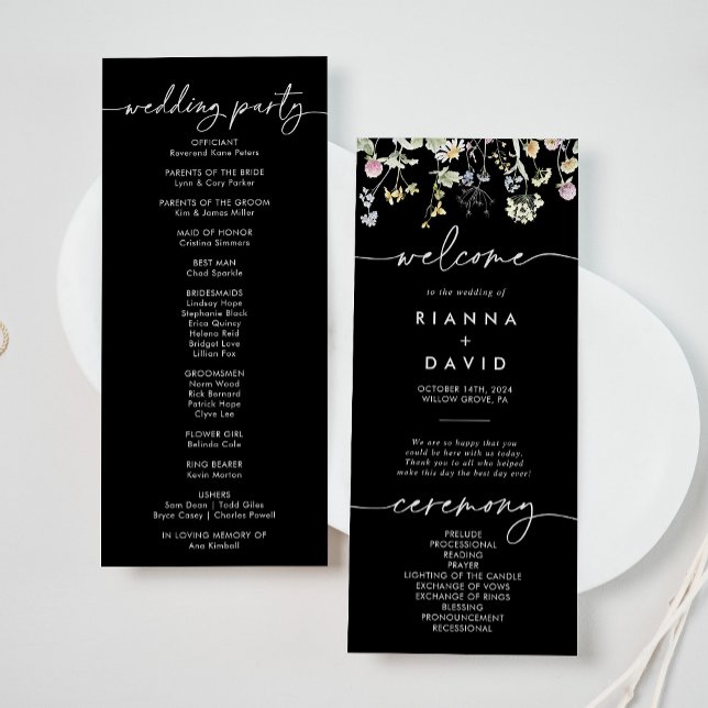Multicolor Boho Fall Floral Wedding Program (Creator Uploaded)