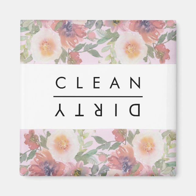 Multicolor Boho Florals Clean/Dirty  Magnet (Front)