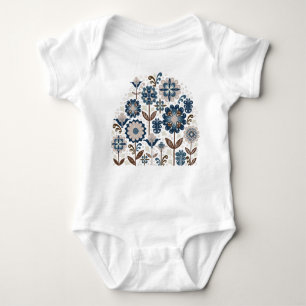 Multicolor Bouquets: Hand Drawn Baby Bodysuit