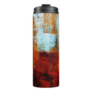 Multicolor brush strokes in oil structure. Grunge  Thermal Tumbler