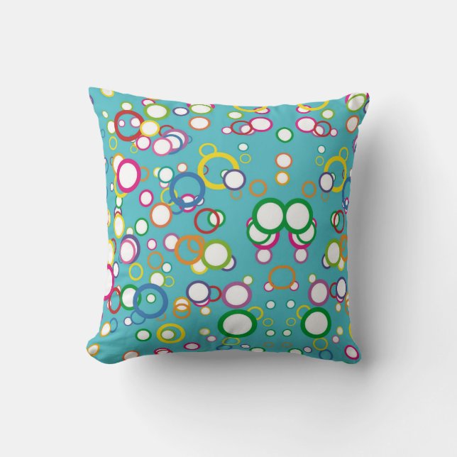 Multicolor  Bubbles American MoJo Pillows (Front)