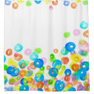 Multicolor Bubbles Design 21 Shower Curtain