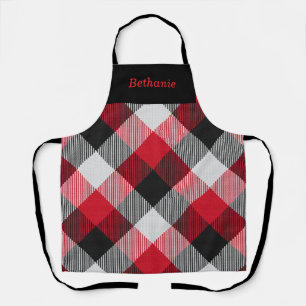Multicolor Buffalo Plaid Personalised Christmas Apron