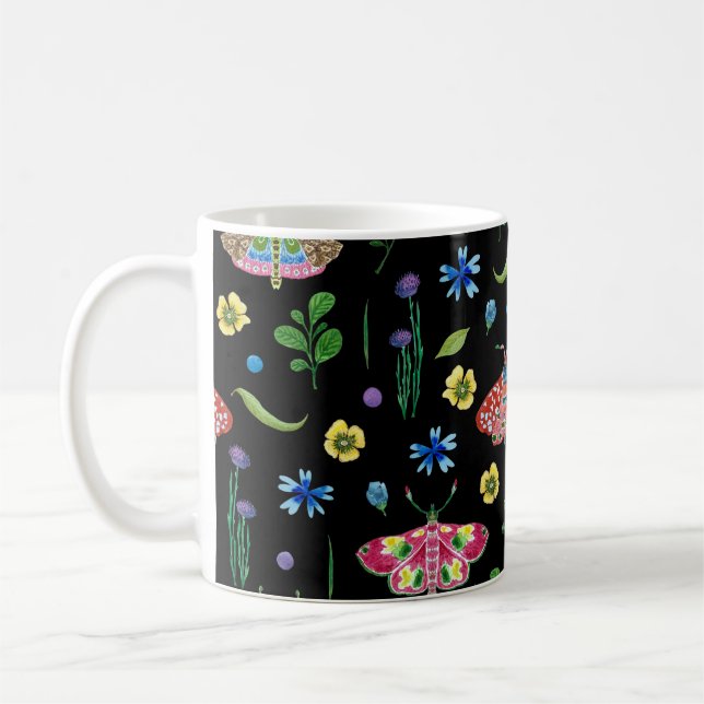 Multicolor Butterflies: Bright Seamless Pattern Coffee Mug (Left)