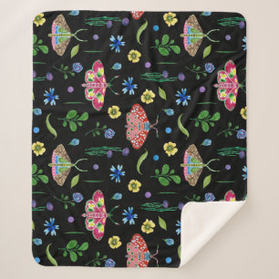 Multicolor Butterflies: Bright Seamless Pattern Sherpa Blanket