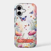 Multicolor Butterfly & Flowers iPhone / iPad case