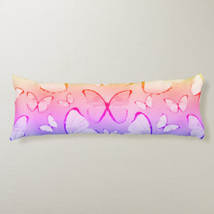 Multicolor Butterfly Print Body Pillow