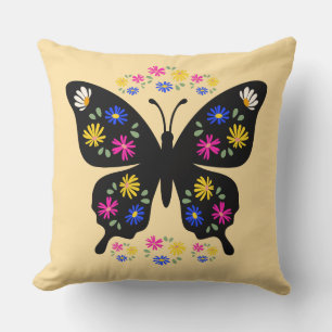Multicolor butterfly t-shirt with flowers cushion