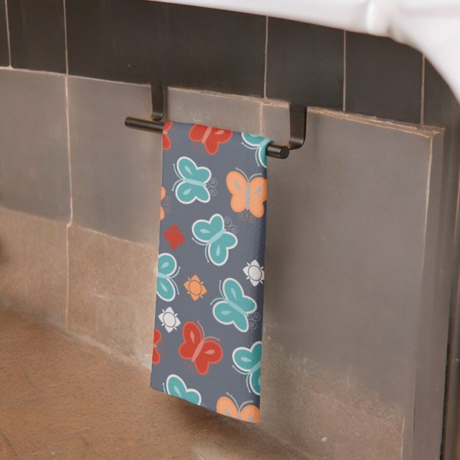 Multicolor Butterfly Tea Towel (Kitchen Towel)