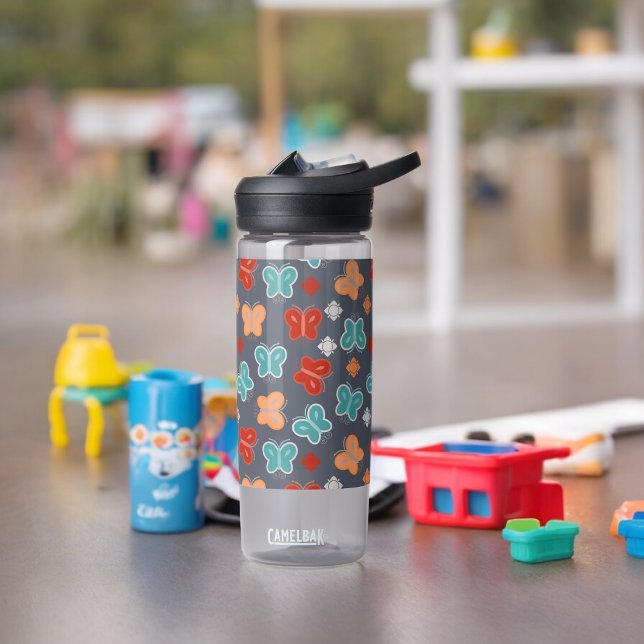 Multicolor Butterfly Water Bottle (Water Bottle)