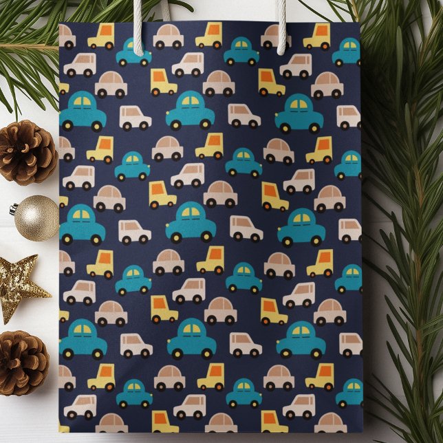 Multicolor Cars Cartoon  Large Gift Bag (gift bag, birthday surprise gift bag, teddy bear gift bag, wine gift bag, travel bag, use and throw )