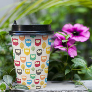Multicolor Cartoon Owl Paper cup