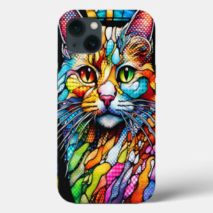 Multicolor Cat 708 Patterns iPhone 13 Case