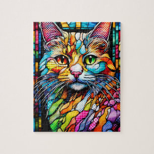 Multicolor Cat 708 Patterns Jigsaw Puzzle