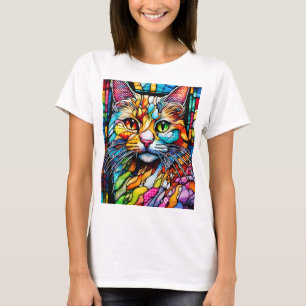 Multicolor Cat 708 Patterns T-Shirt