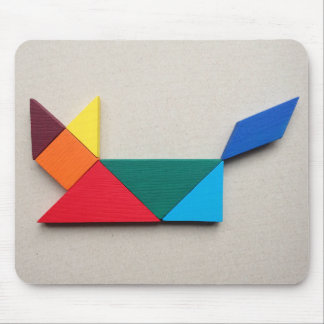 Multicolor cat Tangram Mouse Pad